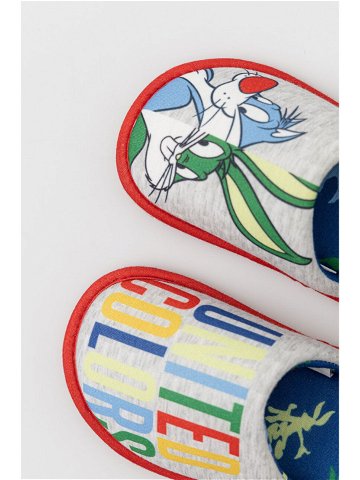 Dětské papuče United Colors of Benetton x Looney Tunes šedá barva