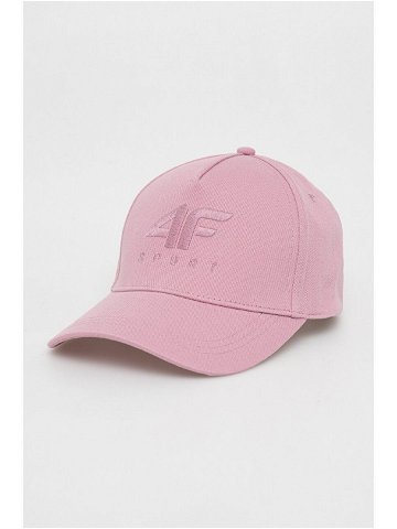 Bavlněná baseballová čepice 4F růžová barva
