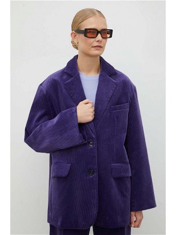 Manšestrová bunda Lovechild fialová barva jednořadá hladká