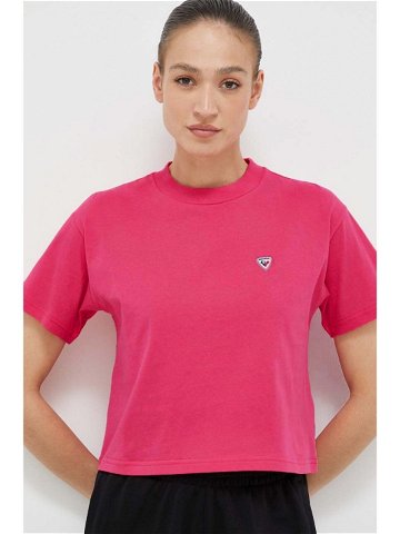 Bavlněné tričko Rossignol růžová barva