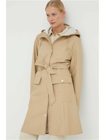 Nepromokavý kabát Rains Curve Jacket dámský béžová barva přechodný 18130 24-24Sand