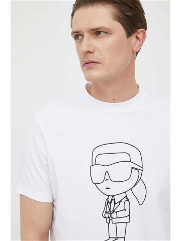 Tričko Karl Lagerfeld bílá barva s potiskem
