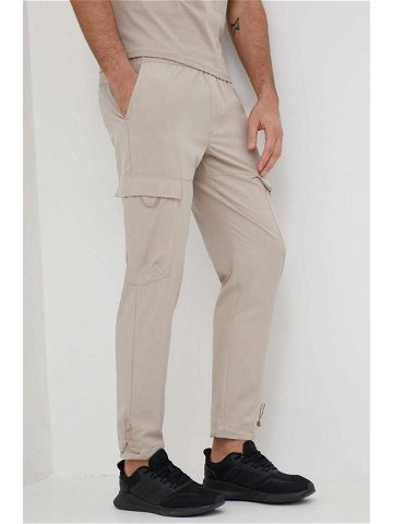 Kalhoty 4F pánské béžová barva ve střihu cargo