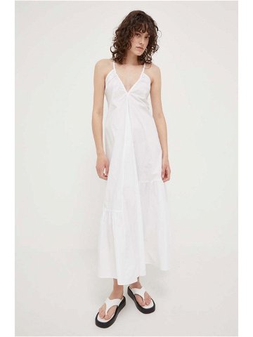 Bavlněné šaty Herskind bílá barva maxi