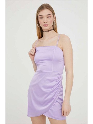 Šaty Hollister Co fialová barva mini