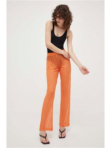 Kalhoty Résumé Rayanna dámské oranžová barva jednoduché high waist