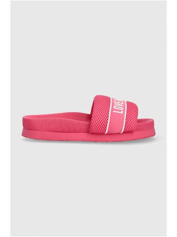 Pantofle Love Moschino dámské růžová barva JA28534G0GIP0604