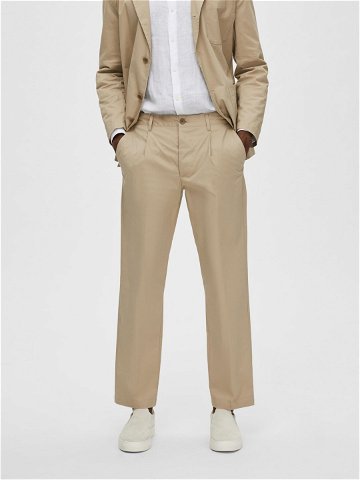 Selected Homme Kalhoty z materiálu 16088515 Béžová Regular Fit