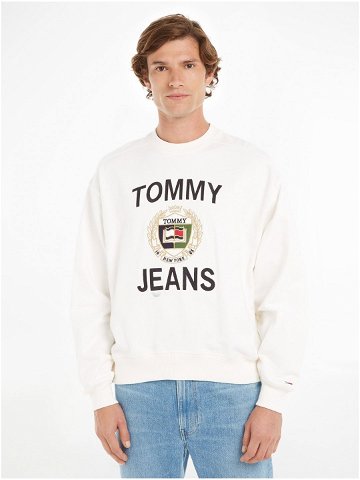 Bílá pánská mikina Tommy Jeans Boxy Luxe Cre