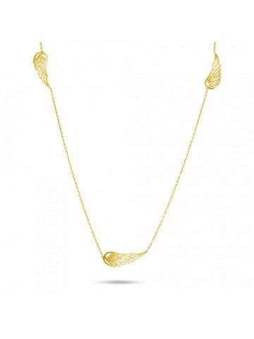 Brilio Hravý náhrdelník ze žlutého zlata s andělskými křídly NCL067AUY