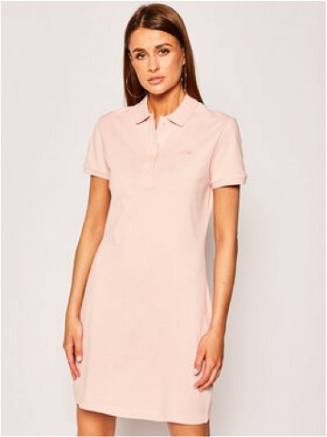 Lacoste Každodenní šaty EF5473 Růžová Slim Fit