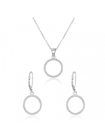 Beneto Stříbrná souprava šperků kruh AGSET66RL náhrdelník náušnice