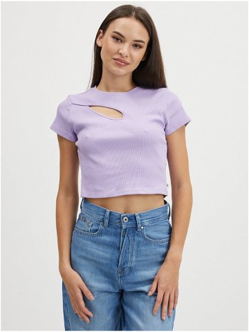 Světle fialové dámské tričko s průstřihem Tom Tailor Denim