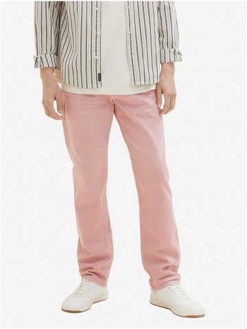Světle růžové pánské straight fit džíny Tom Tailor