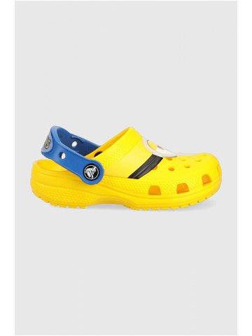 Dětské pantofle Crocs x Minions žlutá barva