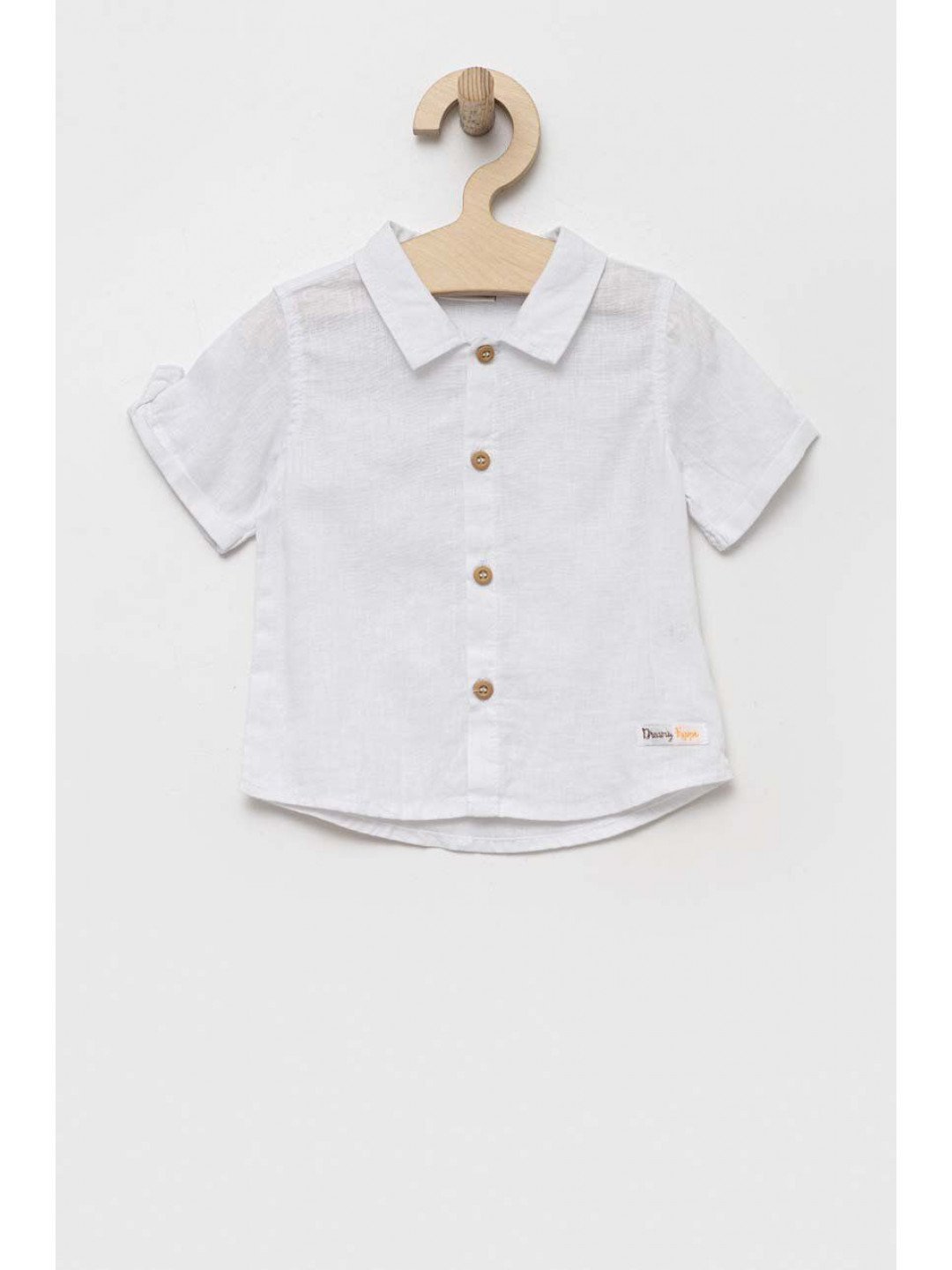 Dětská lněná košile Birba & Trybeyond bílá barva