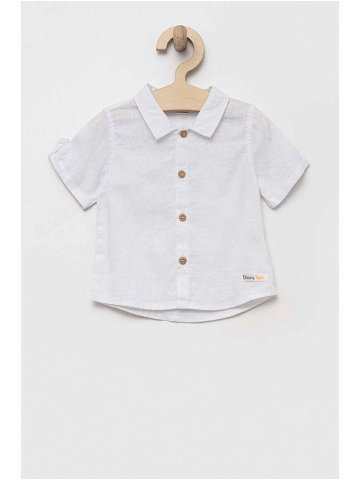 Dětská lněná košile Birba & Trybeyond bílá barva