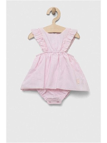 Dětské bavlněné šaty Jamiks růžová barva mini
