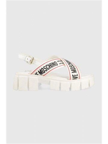 Sandály Love Moschino dámské bílá barva na platformě JA16186G0GIX210A