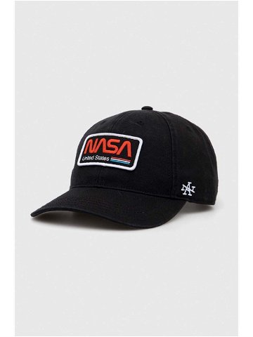 Bavlněná baseballová čepice American Needle NASA černá barva s aplikací