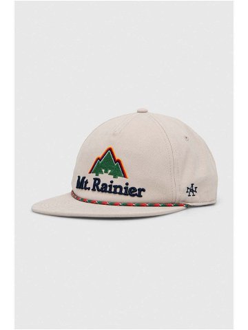 Bavlněná baseballová čepice American Needle Mount Rainier béžová barva s aplikací