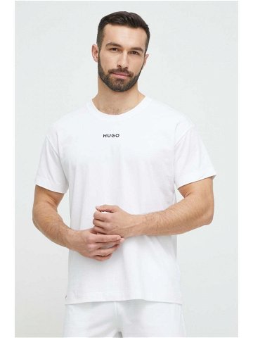 Pyžamové tričko HUGO bílá barva s potiskem 50493057
