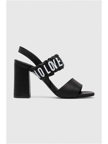 Kožené sandály Love Moschino černá barva JA16358G0GIE0000