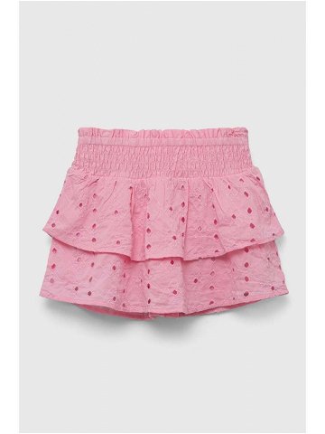 Dětská bavlněná sukně Abercrombie & Fitch růžová barva mini