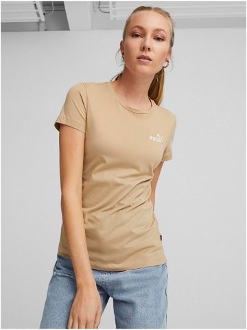 Béžové dámské tričko Puma ESS Embroidery