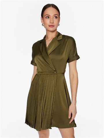 Liu Jo Košilové šaty WA3462 T3481 Zelená Regular Fit