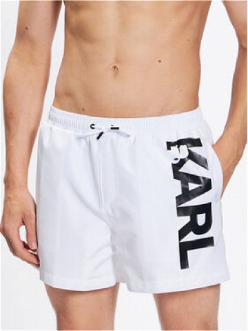 KARL LAGERFELD Plavecké šortky Logo 230M2202 Bílá Regular Fit