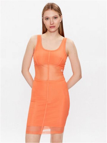 Calvin Klein Jeans Každodenní šaty J20J221463 Oranžová Slim Fit