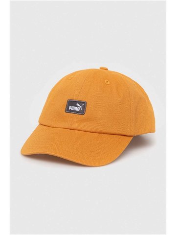 Bavlněná baseballová čepice Puma oranžová barva s aplikací 2366901
