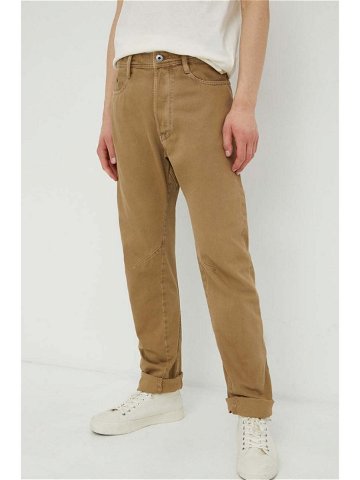 Bavlněné kalhoty G-Star Raw béžová barva jednoduché