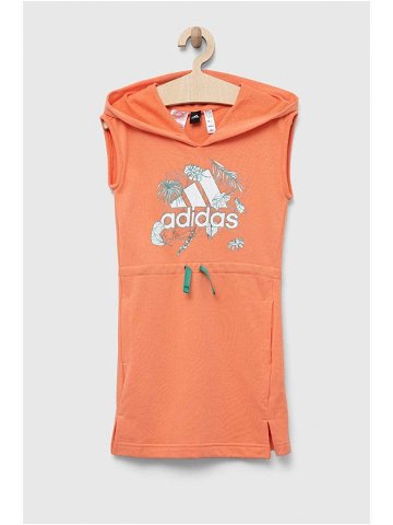Dívčí šaty adidas G SUM oranžová barva mini