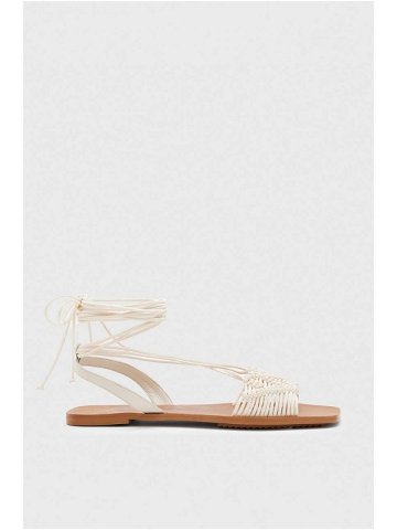Kožené sandály AllSaints dámské bílá barva Donna