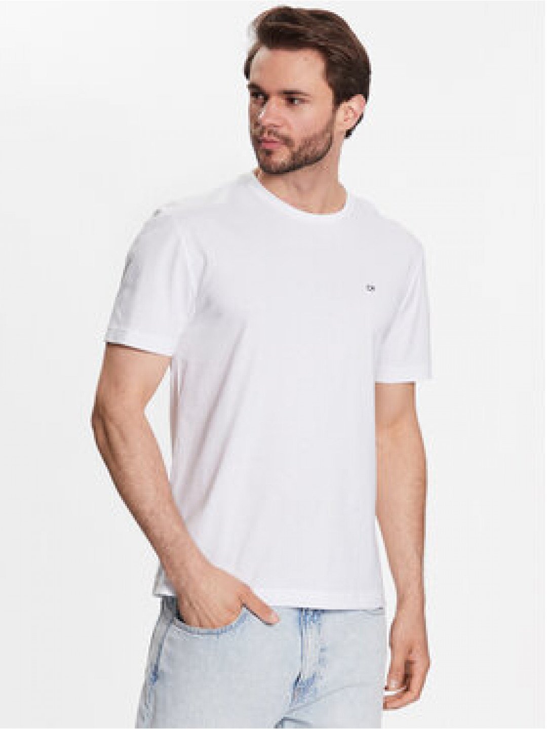 Calvin Klein T-Shirt Smooth K10K110589 Bílá Regular Fit
