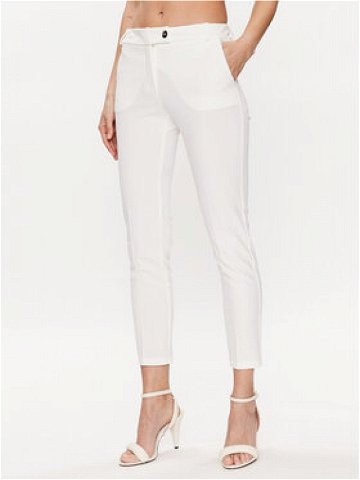 Rinascimento Kalhoty z materiálu CFC0113051003 Bílá Slim Fit