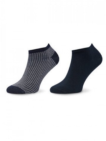 Tommy Hilfiger Sada 2 párů dámských nízkých ponožek 701222650 Tmavomodrá