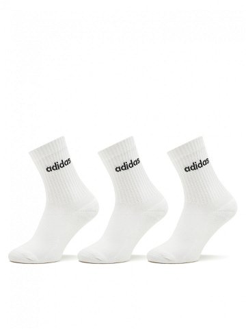 Adidas Klasické ponožky Unisex Linear Crew Cushioned Socks 3 Pairs HT3455 Bílá