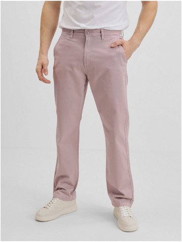 Světle růžové pánské chino kalhoty VANS Nirvana