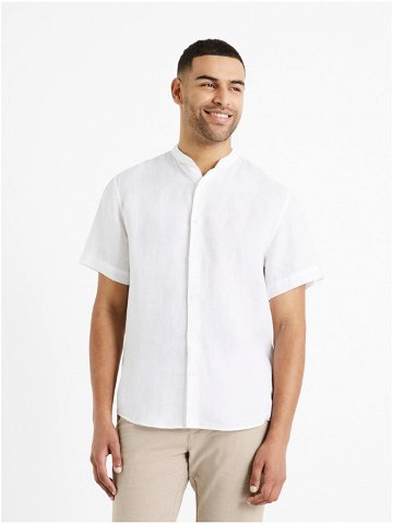 Bílá pánská lněná košile Celio Damopoc