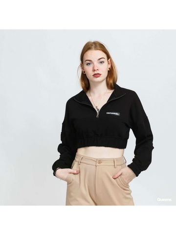 Sixth June Zip Up Crop Sweatshirt Black