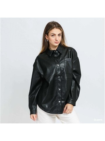 Urban Classics Ladies Faux Leather Overshirt Black