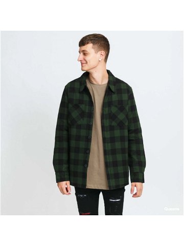 Urban Classics Padded Check Flannel Shirt Green Black
