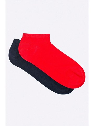 Ponožky Tommy Hilfiger 2-pack dámské červená barva 343024001
