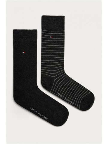 Ponožky Tommy Hilfiger 2-pack pánské šedá barva 100001496