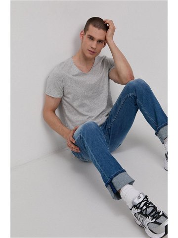 Tričko Tommy Jeans šedá barva DM0DM09587
