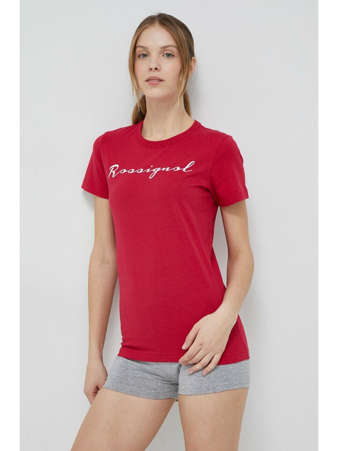 Bavlněné tričko Rossignol červená barva RLKWY05