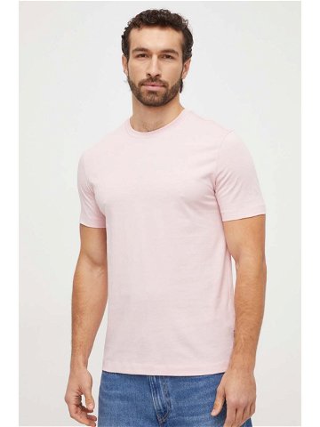 Bavlněné tričko BOSS růžová barva 50468347